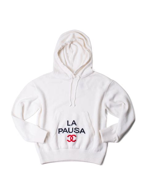 CHANEL Cashmere CC Logo La Pausa Hooded Oversized 